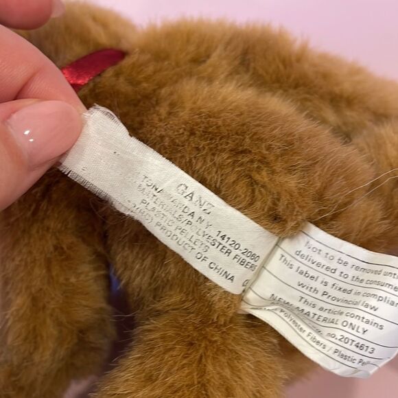 Vintage Ganz Bear 1997 Watson the Bear with Red Bow Jointed H2373S Retired 10” - Picture 8 of 8